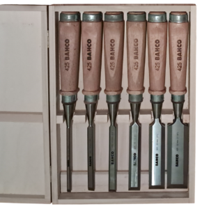 Bahco Stechbeitelsatz mit Holzgriff in Holzkiste, 6-teilig - Gebraucht